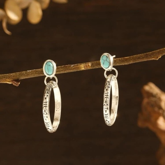 Jewelry - Turquoise Decor Drop Dangle Earrings